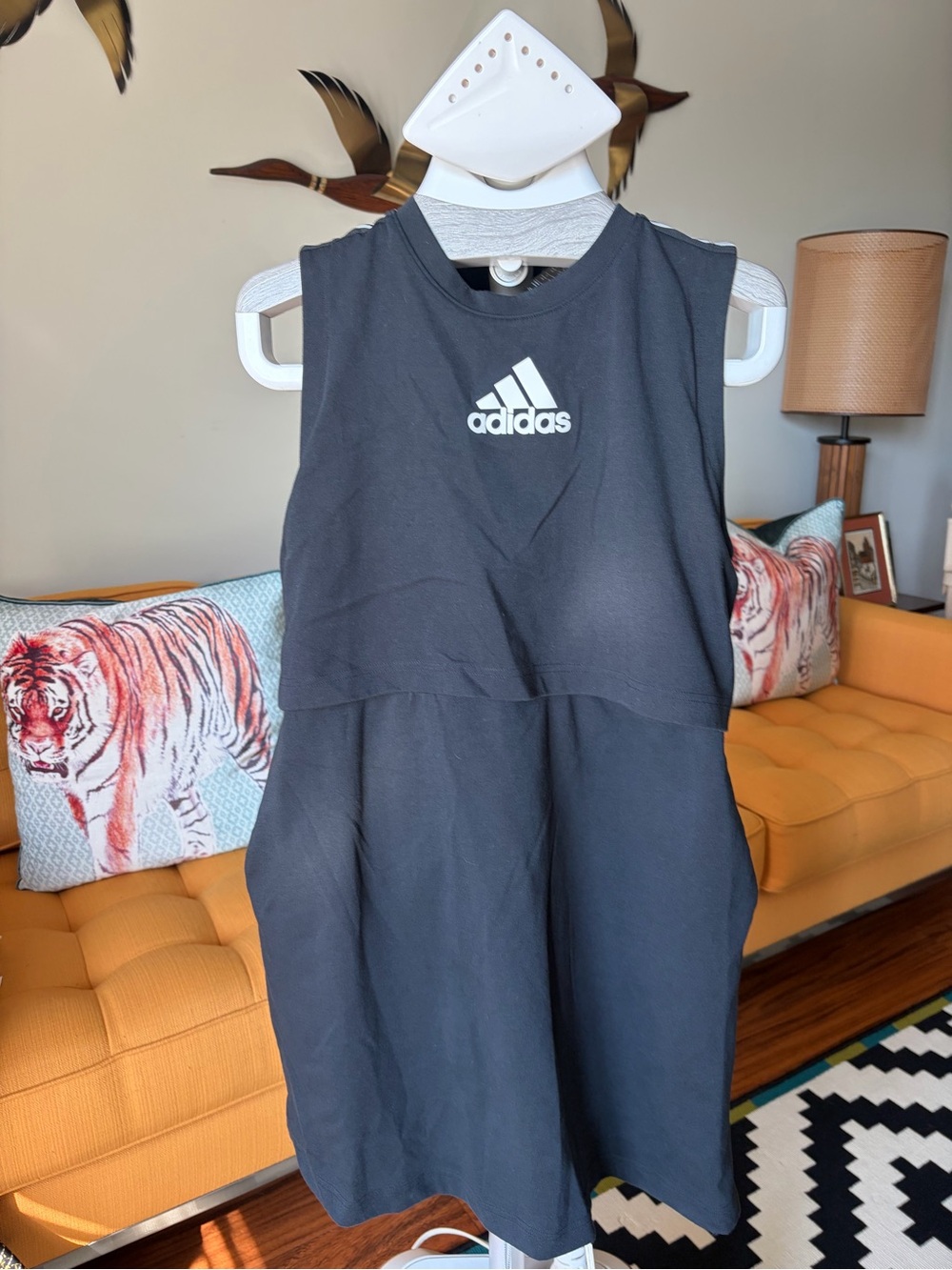 adidas Black Sleeveless Logo Tank Dress